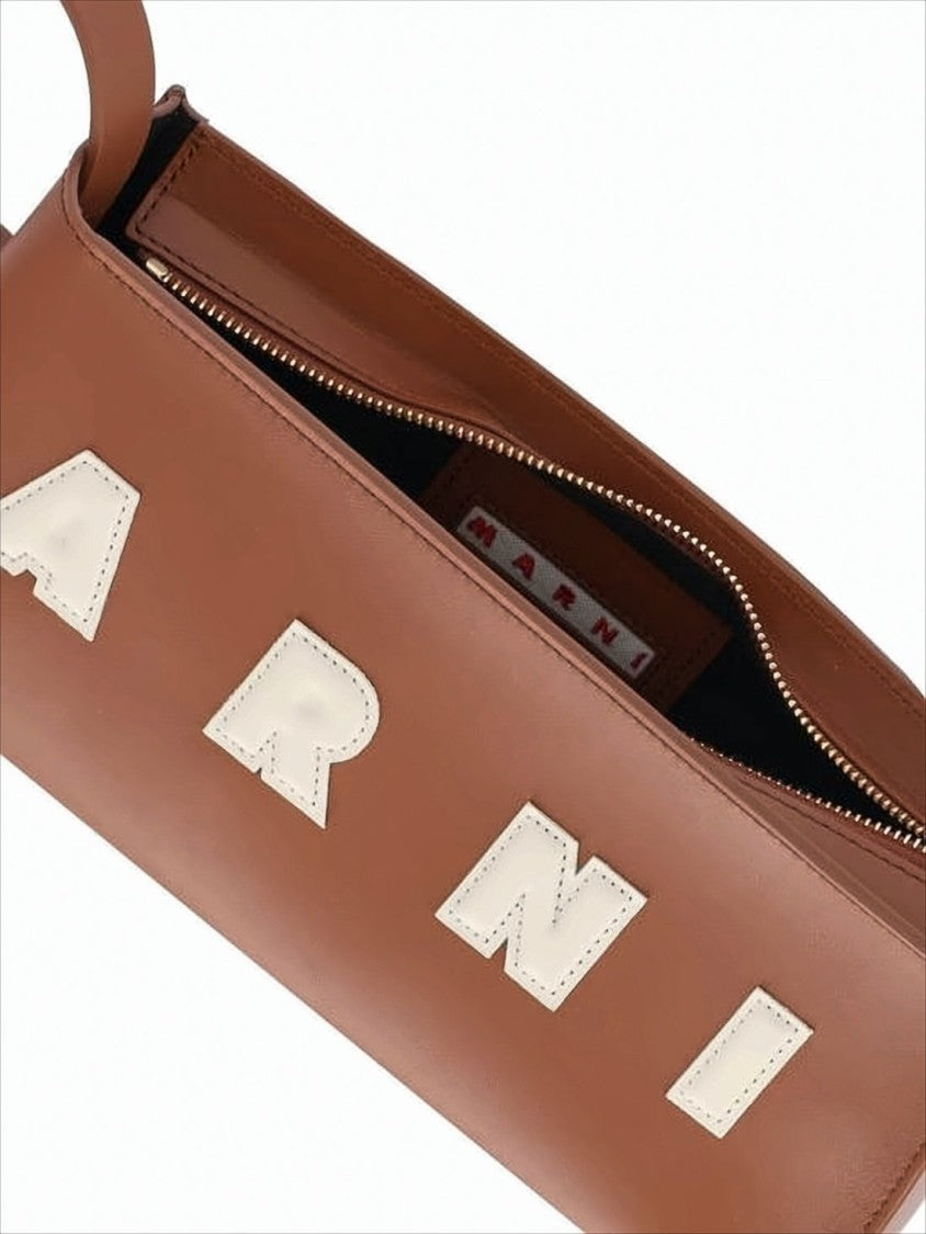 Marni Smooth Calf Leather Trapezoidal Shoulder Bag