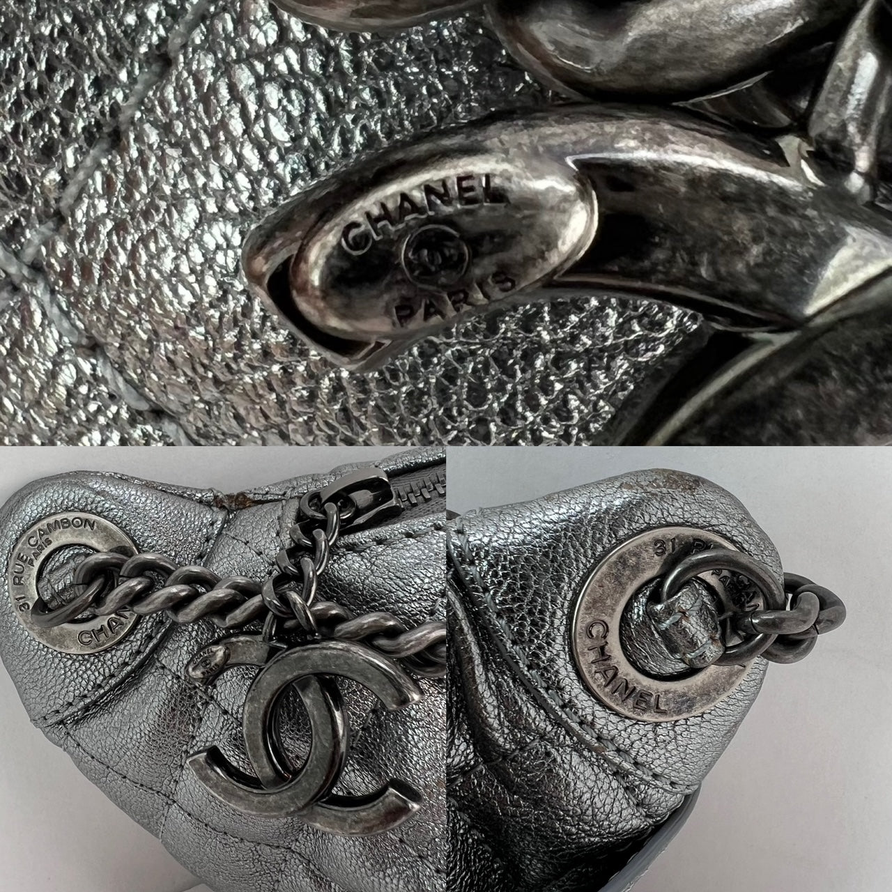 Chanel Metallic Calfskin Quilted Banane Waist Bag