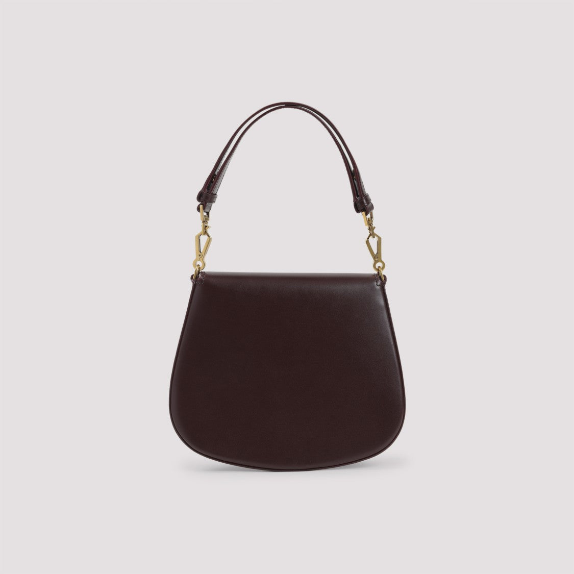 Saint Laurent Burgundy Leather Shoulder Bag With Signature Logo Emblem