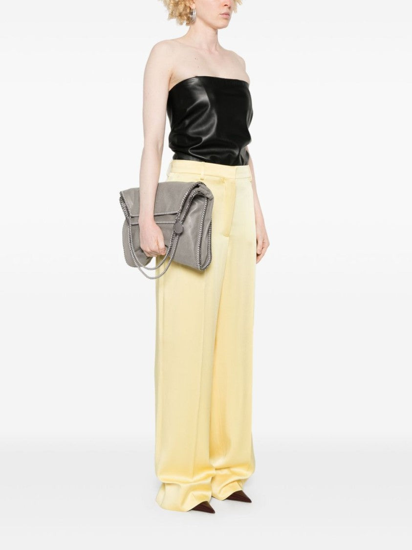 Stella Mccartney Textured Grey Handbag With Chain Detail