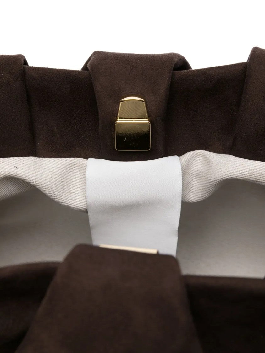 Themoirè Structured Minimalist Handbag With Top Handle And Detachable Strap
