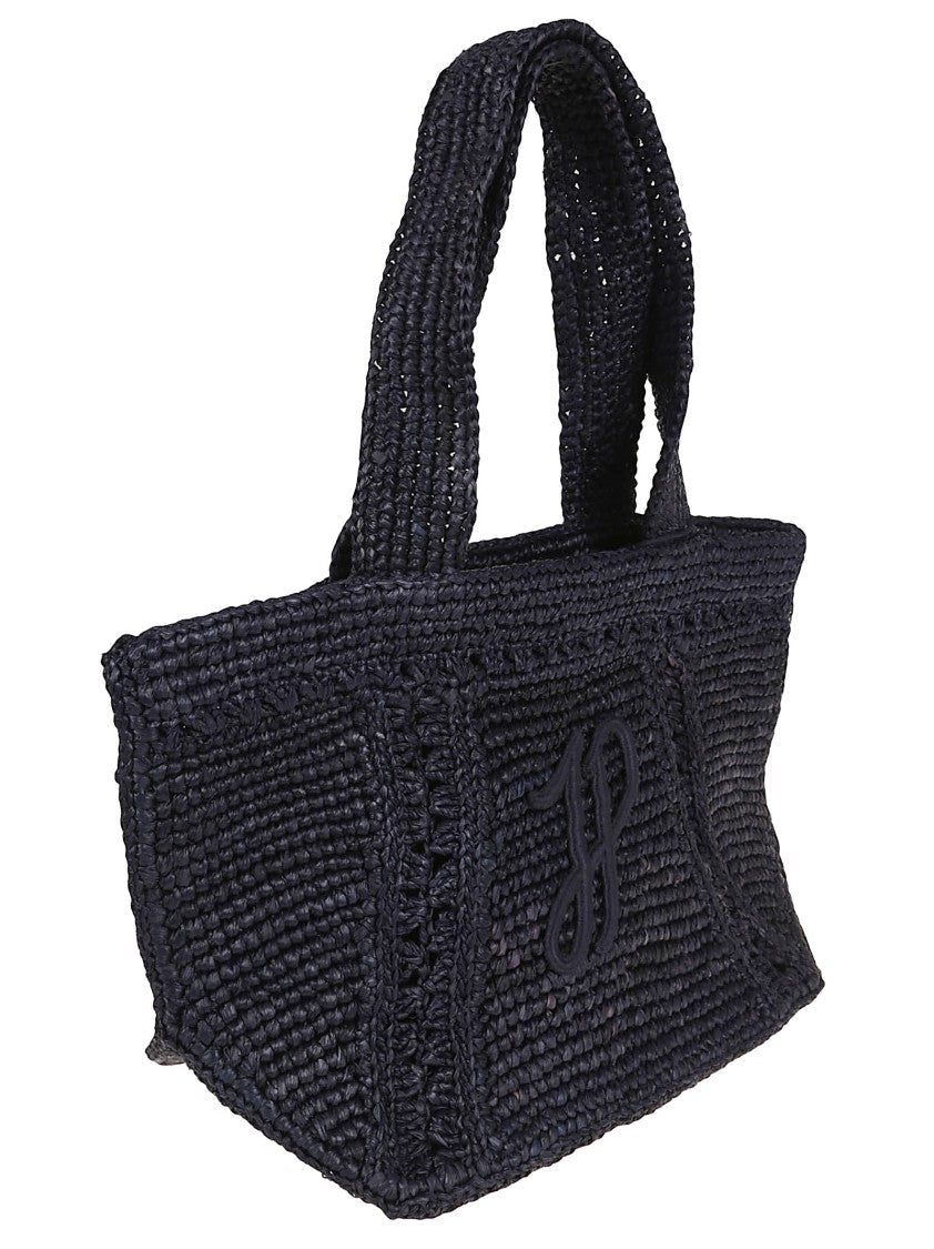 Patou Natural Raphia Shopper Bag With Logo Detail