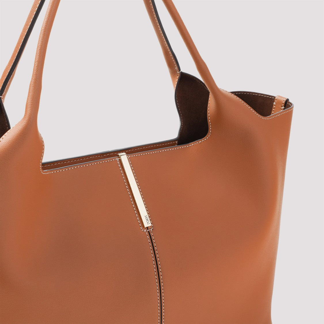 Tod's Ebr Shopping Brown Calf Leather Tote Bag