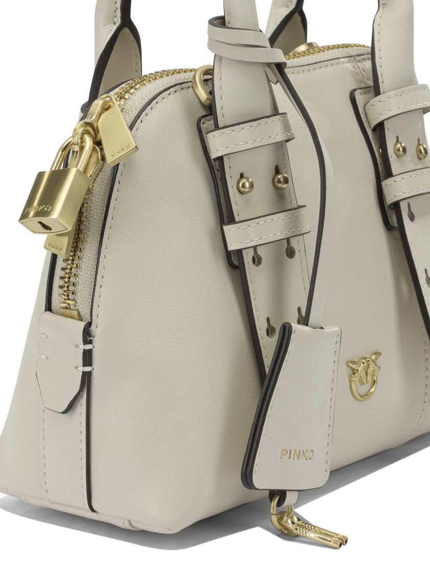 Pinko White Leather Handbag