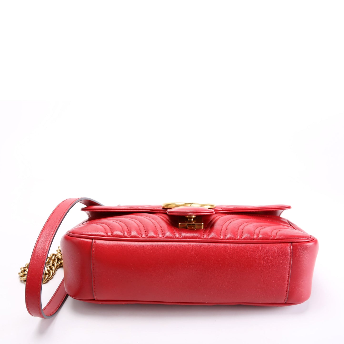 443497 Marmont Leather Shoulder Small Flap Red
