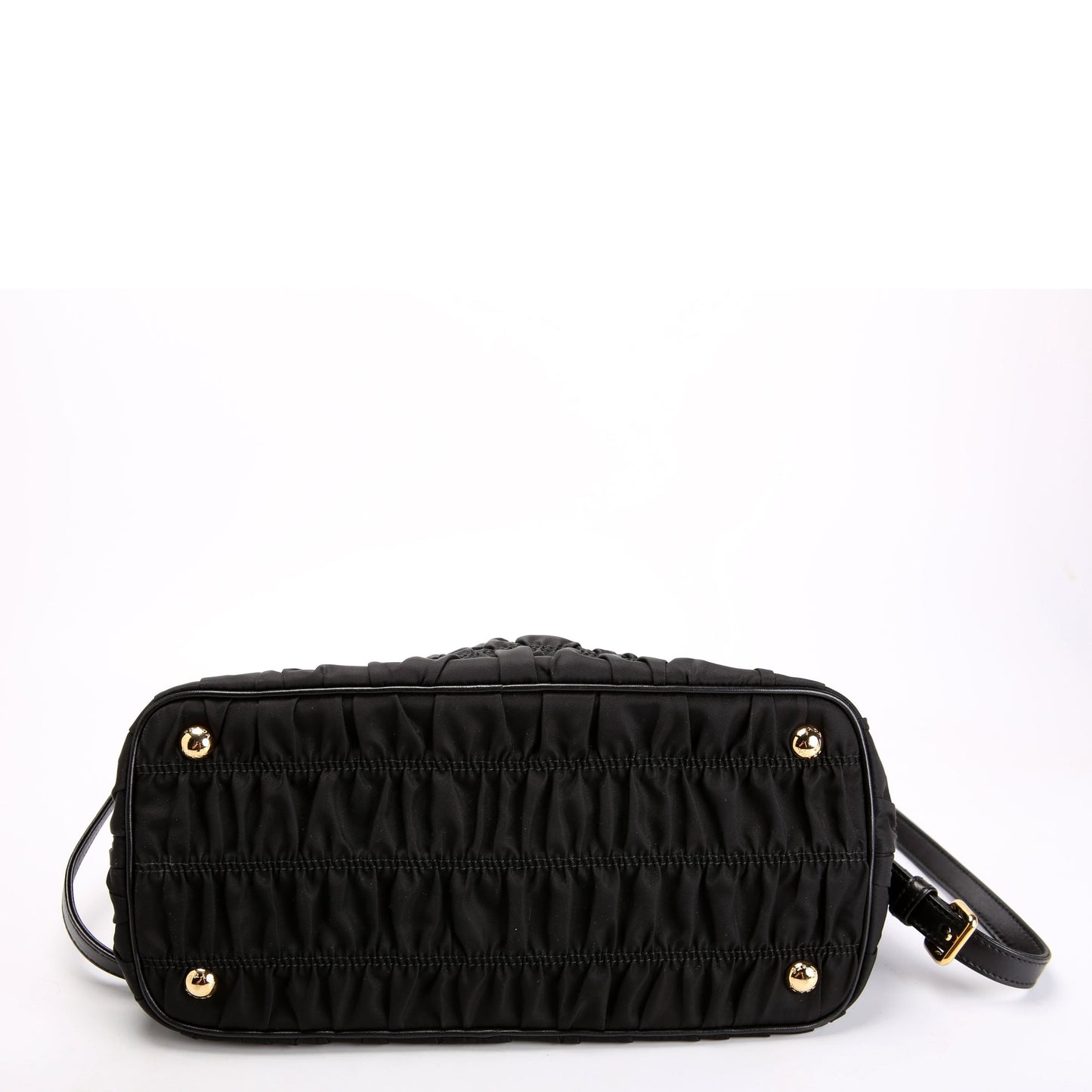 1BA173 Tessuto Gaufre Nylon Small Satchel Black