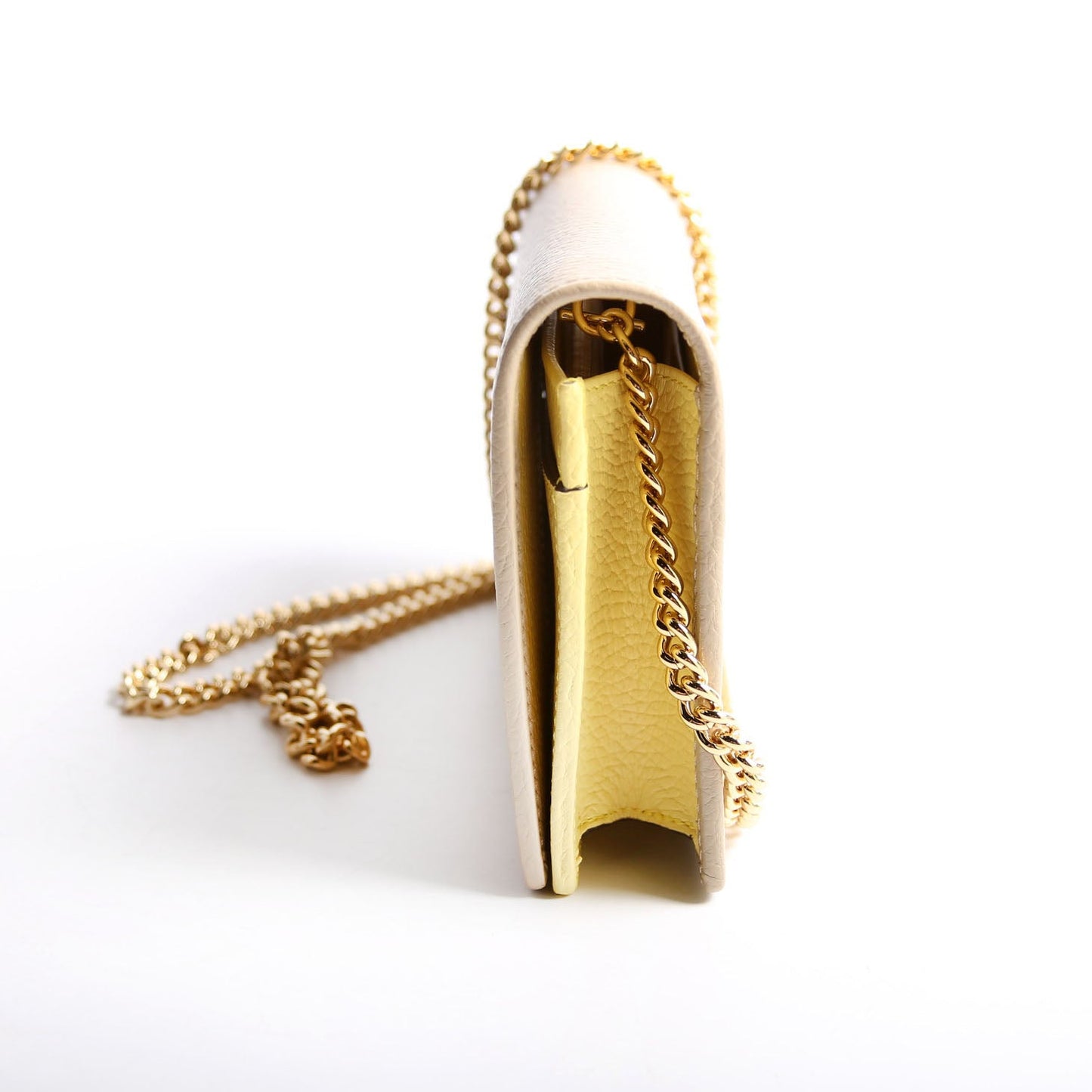 497985 Marmont Mini Chain Bag Taupe/Yellow