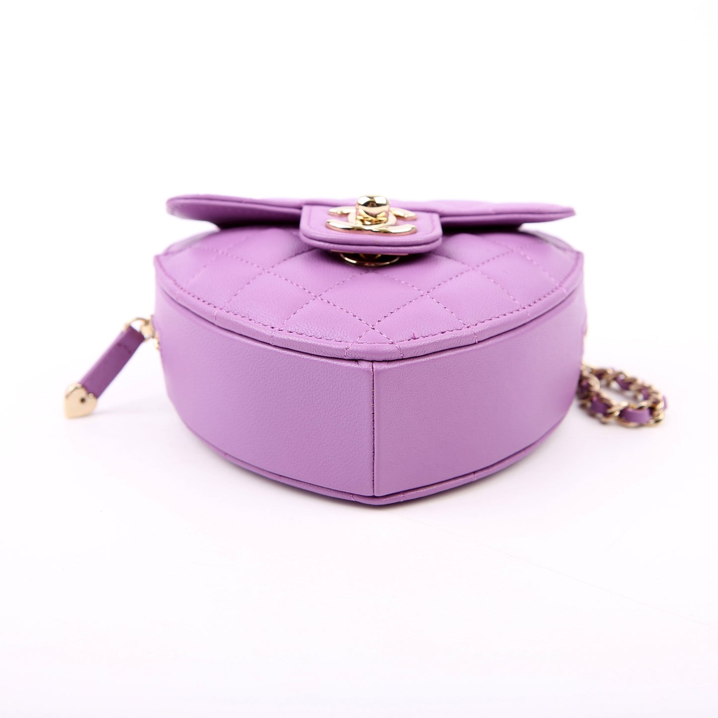 CC In Love Heart Clutch Quilted Lambskin Purple