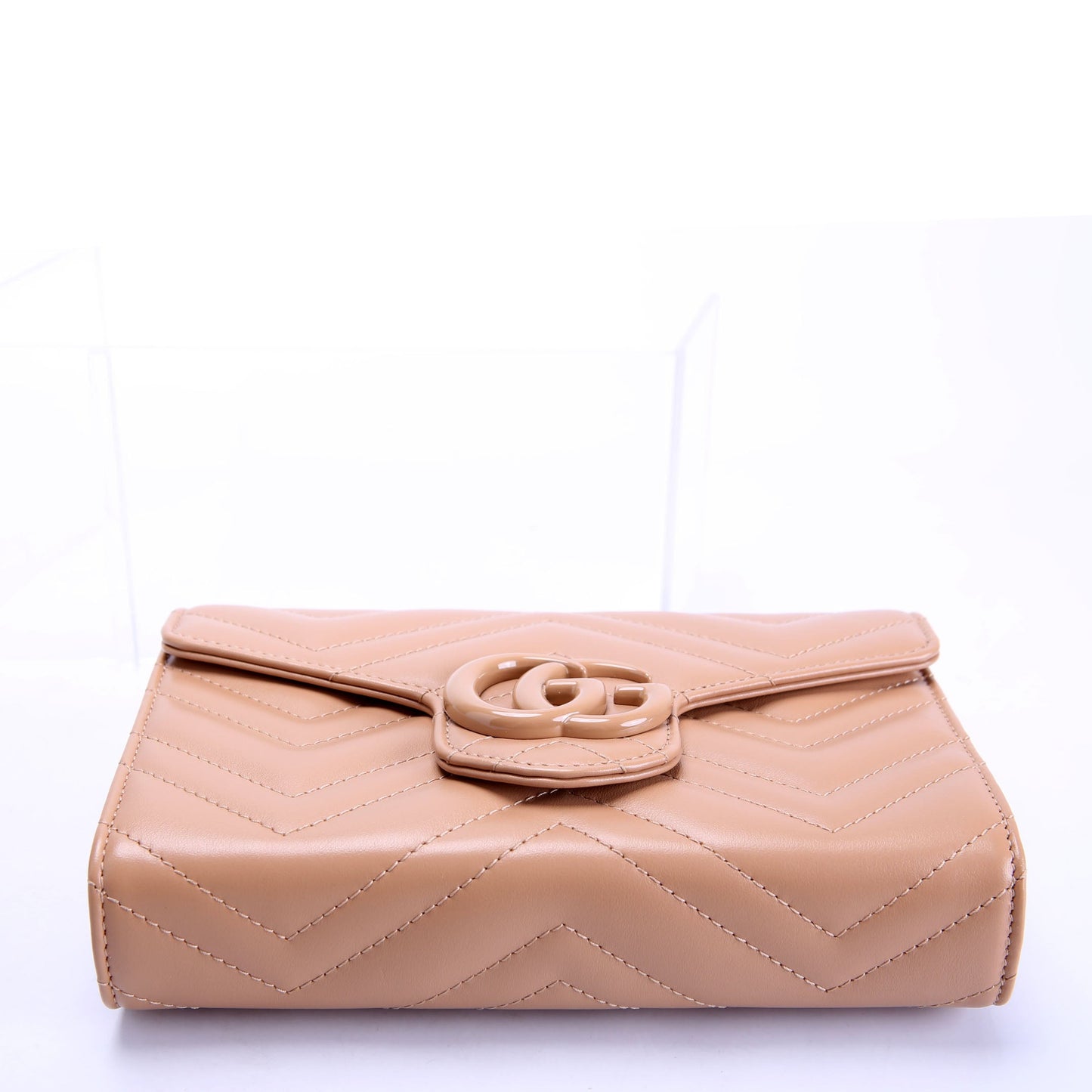 474575 Marmont Monochrome Chain Wallet Tan