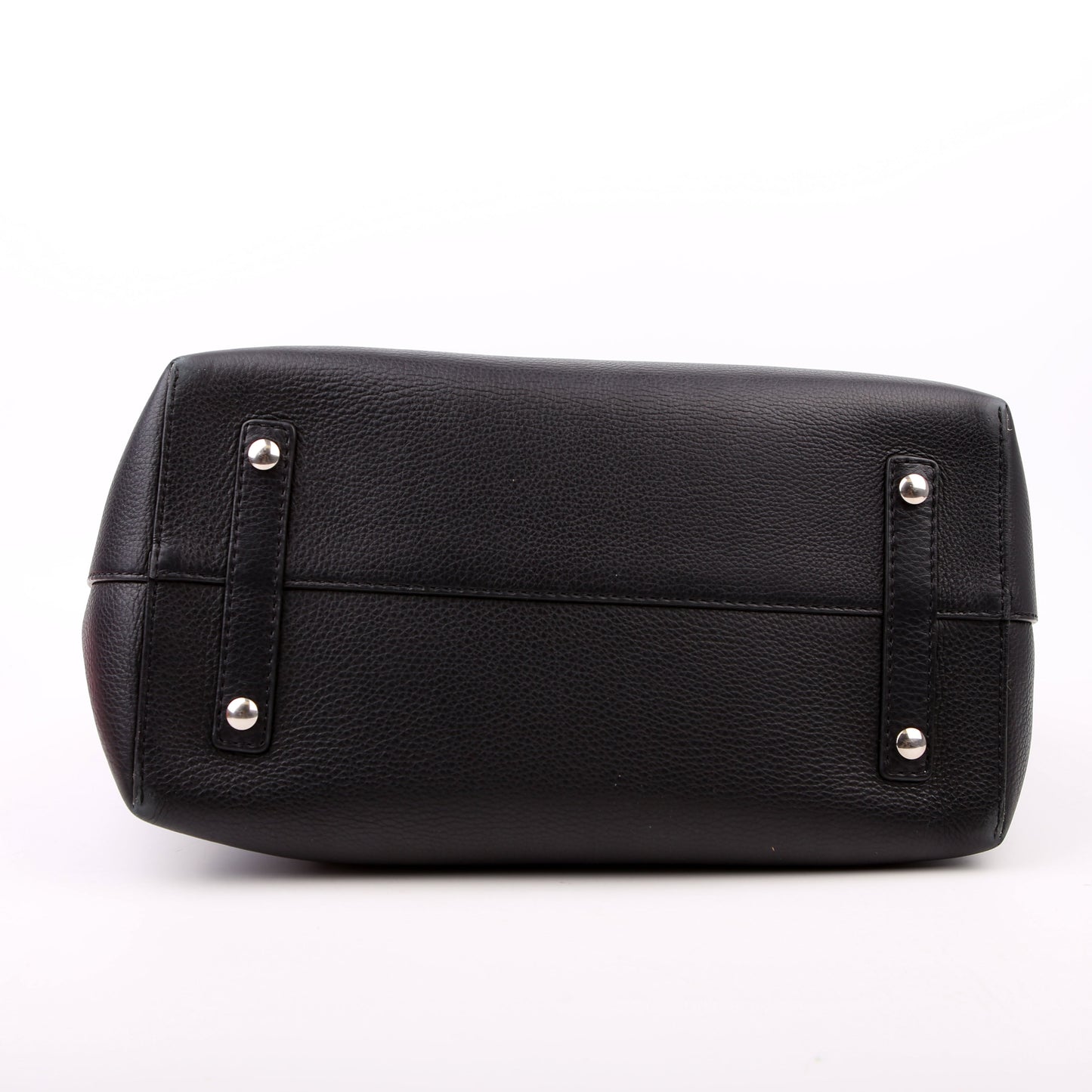Belt Tote Bag Medium Leather Black