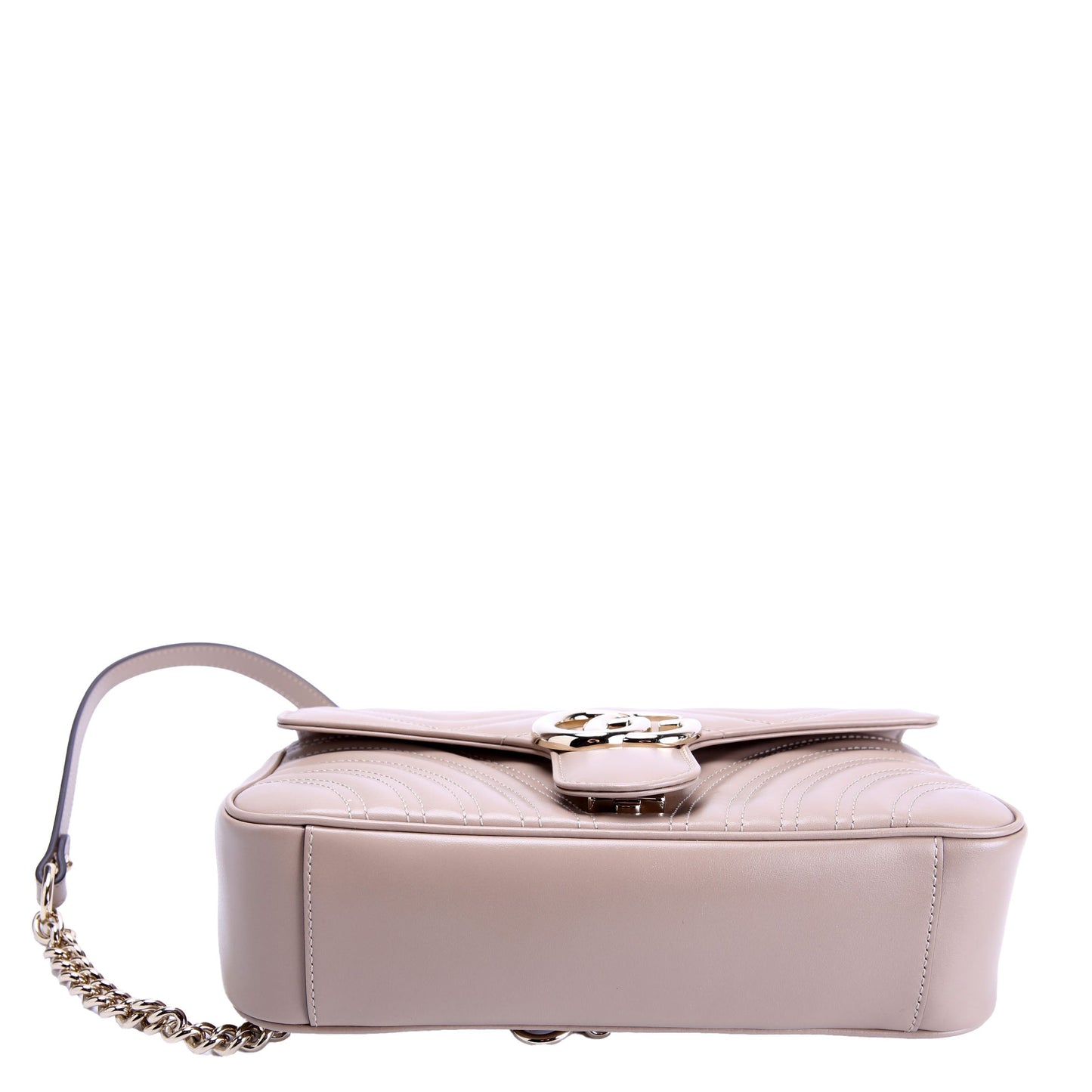 443497 Marmont Leather Shoulder Small Flap Taupe
