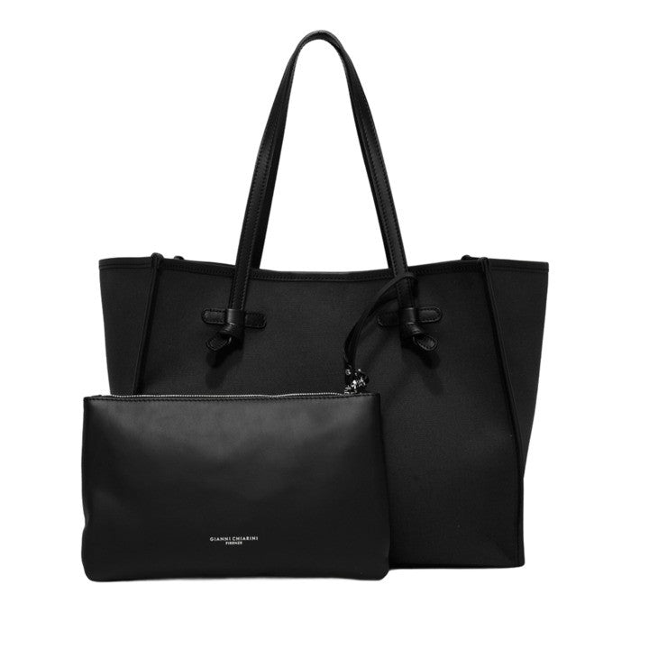 Marcella Two-Tone Canvas Handbag With Leather Trims