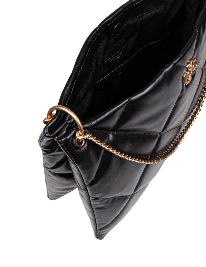 Tory Burch Black Kira Diamond Quilt Leather Shoulder Bag
