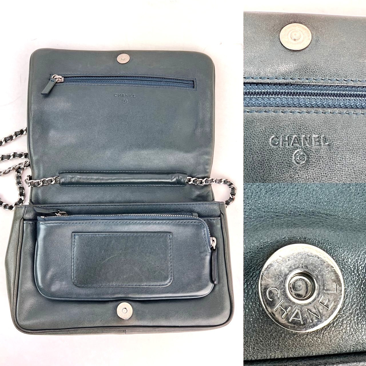 Chanel Quilted Lambskin Stitched Wallet On Chain