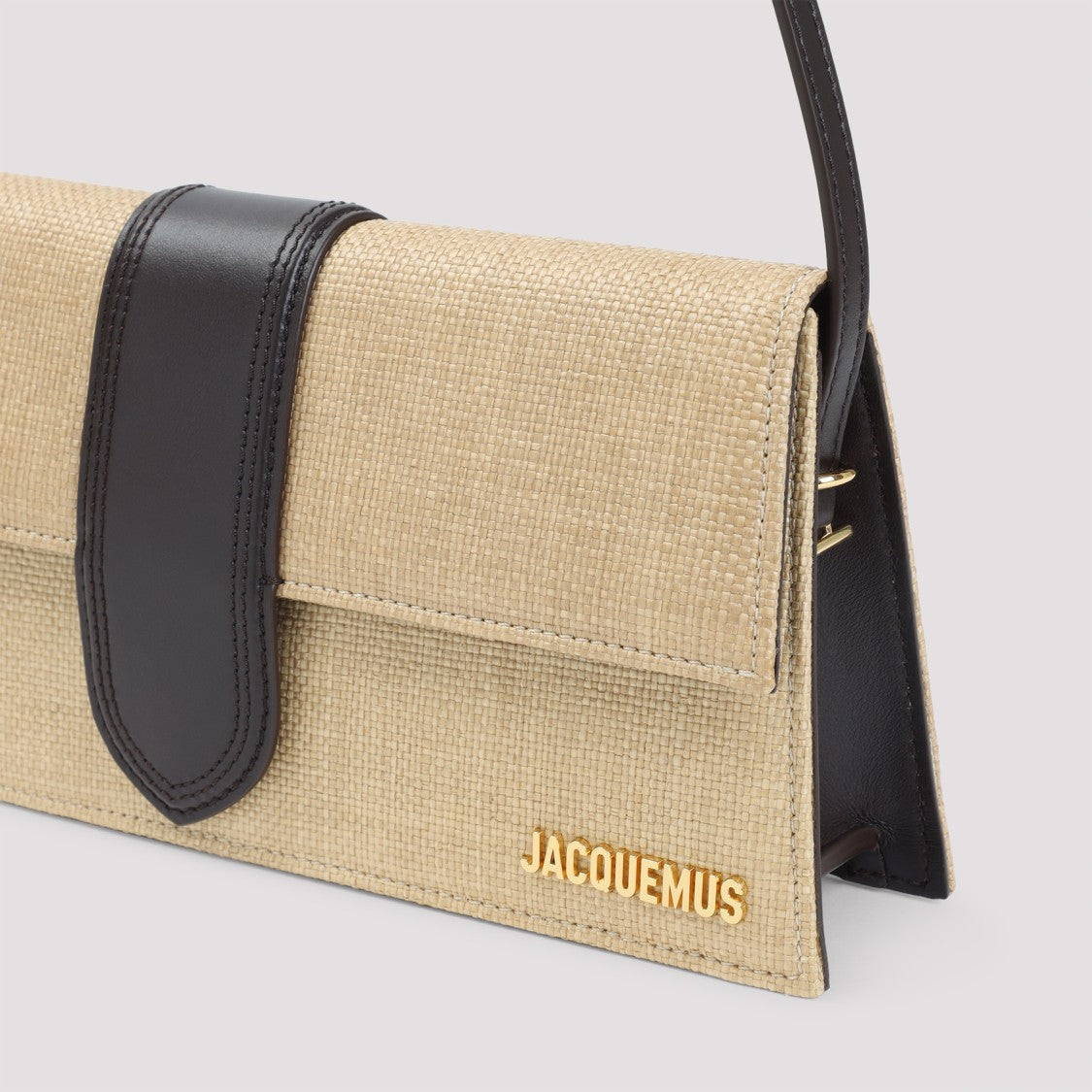 Jacquemus Natural Beige Raffia Le Bambino Long Handbag