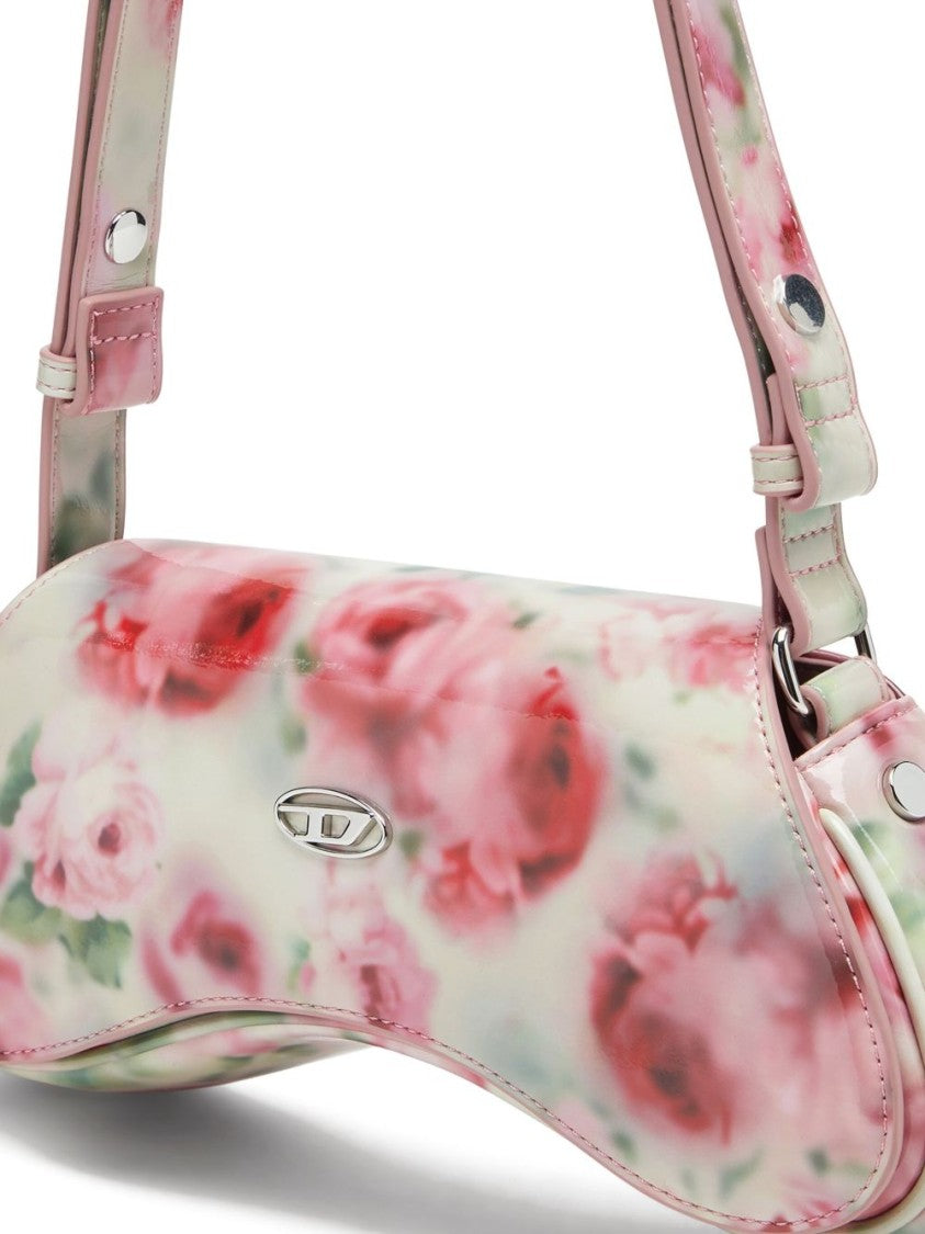 Diesel Floral Print Curved Silhouette Handbag
