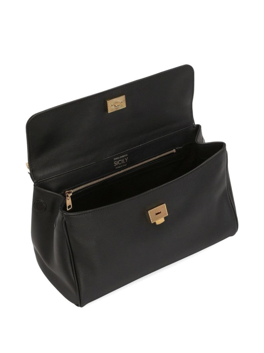Dolce & Gabbana Plongé Calf Leather Handbag With Adjustable Strap