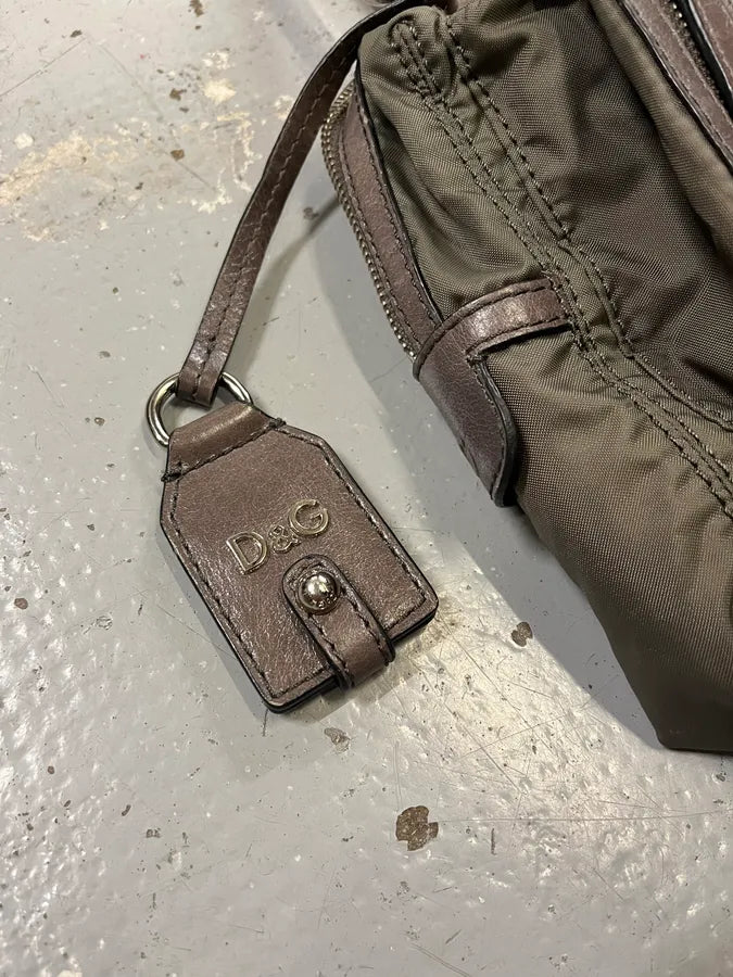 2000s Dolce & Gabbana Khaki Green Multi Zip Mila Handle Bag