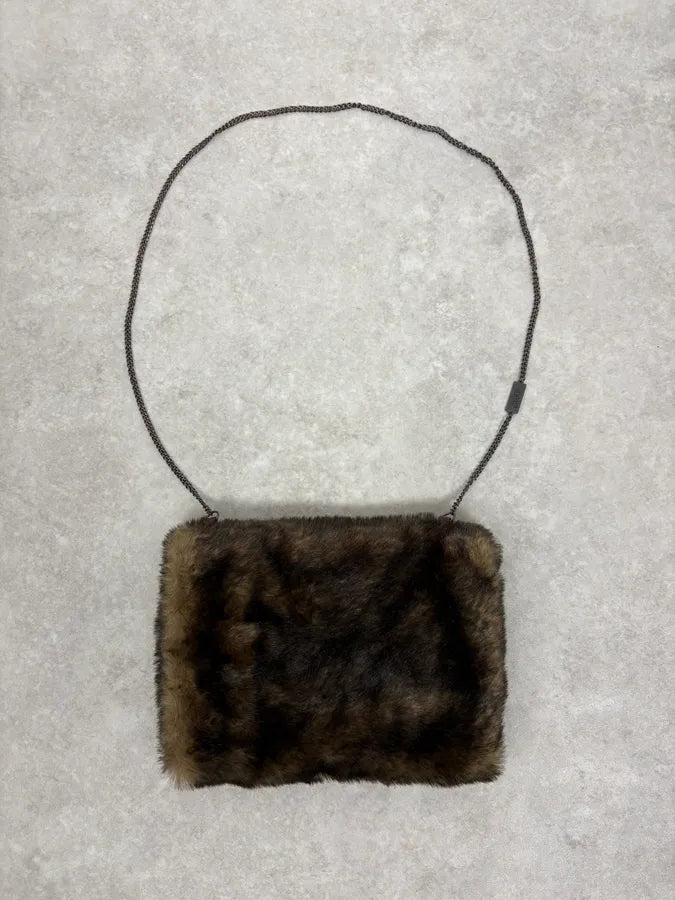 2000s Jean Paul Gaultier Faux Fur Shoulder Bag