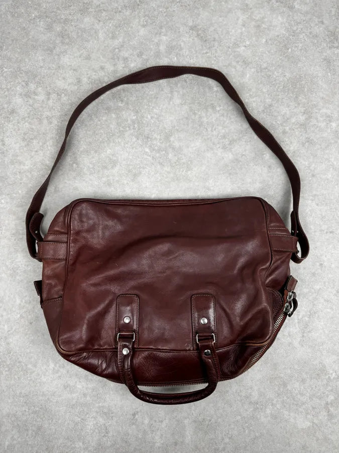 2012 Maison Margiela H&M Brown Upside Down Shoulder Leather Bag