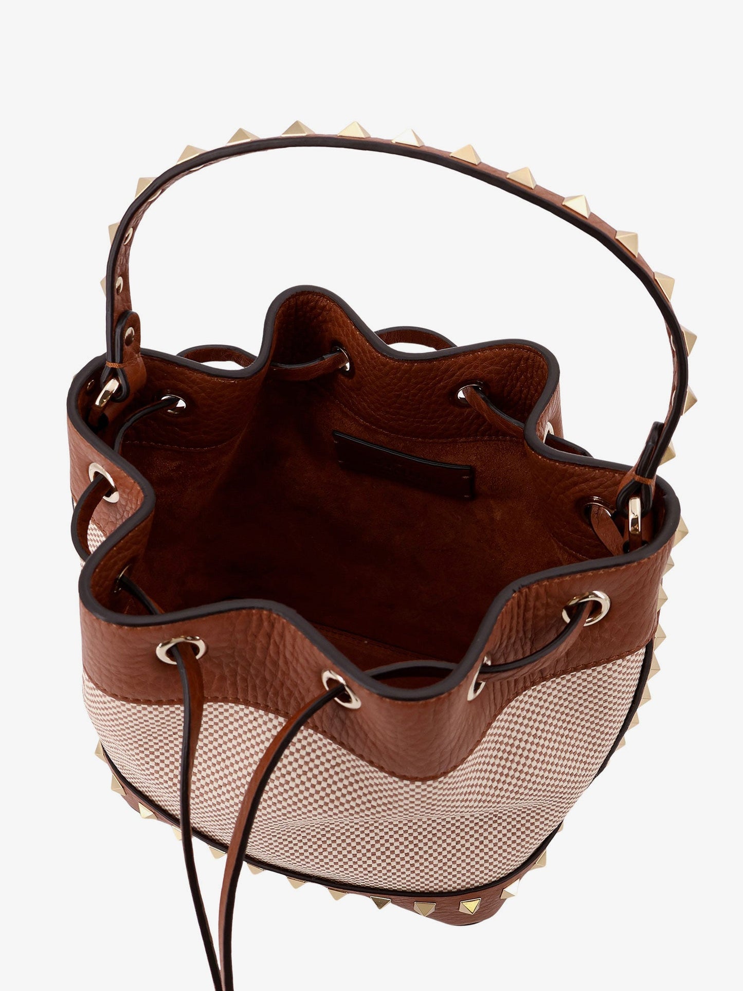 Rockstud Spike canvas and leather shoulder bag