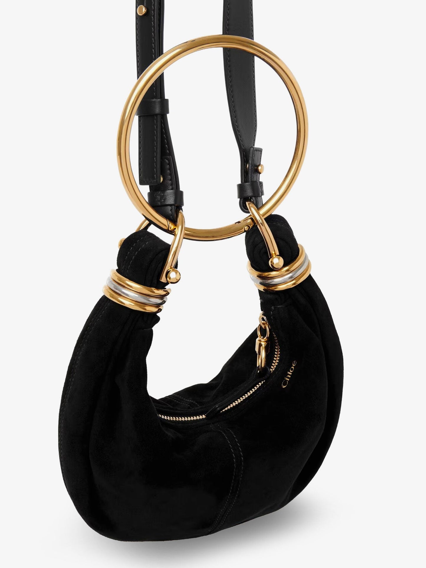 Bracelet suede crossbody bag