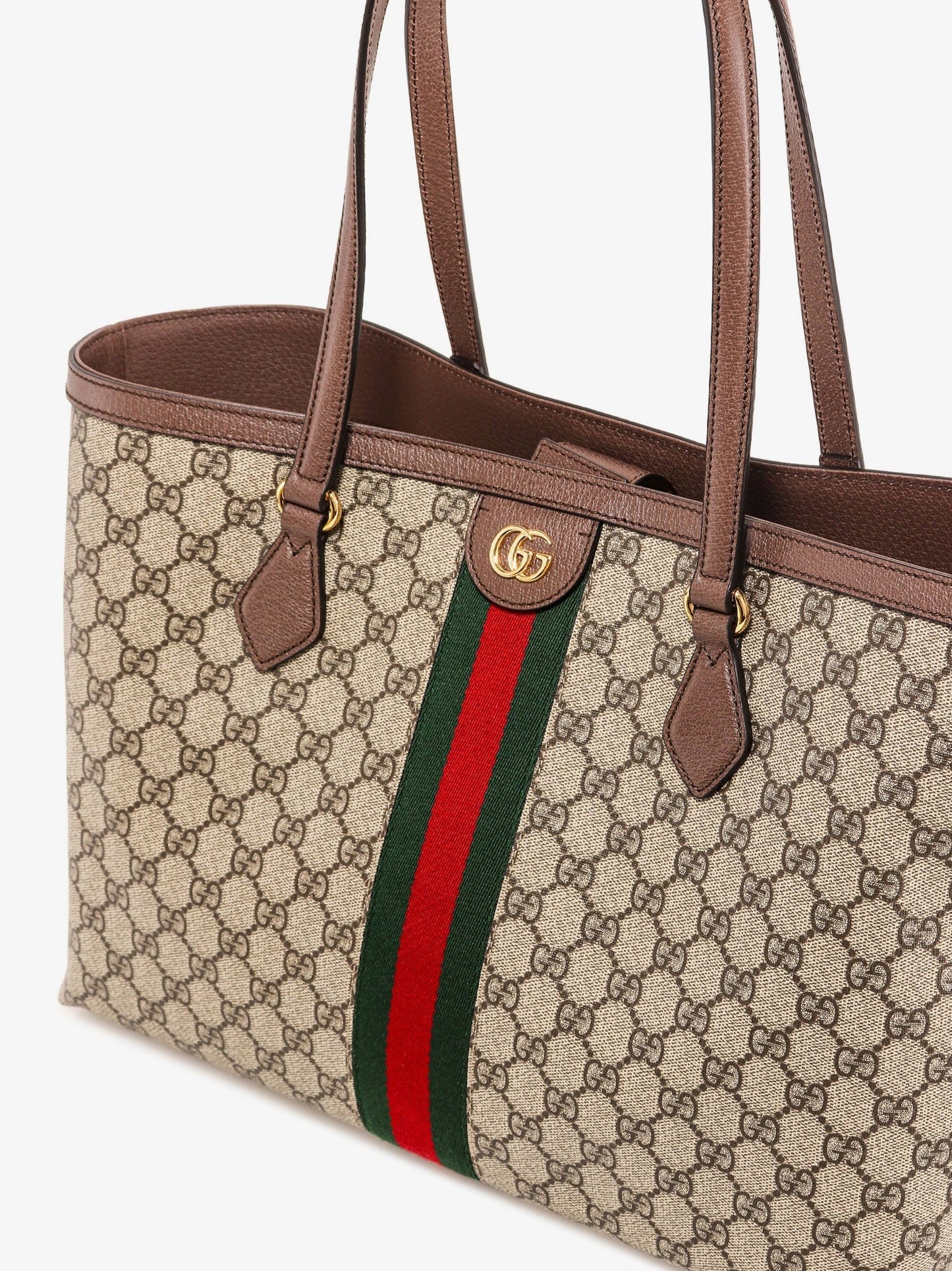 Coated canvas Ophidia shopping bag with Supreme GG fabric