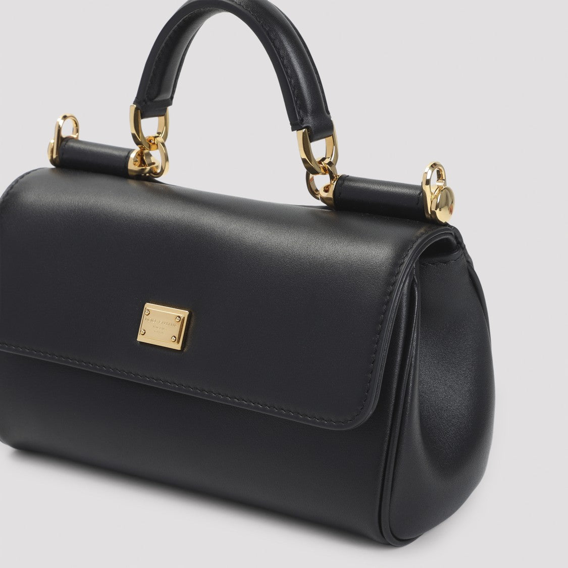 Dolce & Gabbana Structured Black Leather Handbag