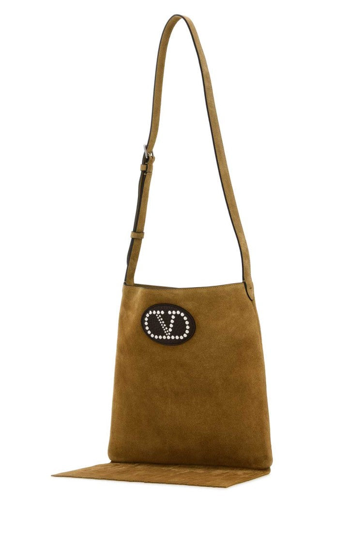 Valentino Garavani Beige Suede Nellcôte Crossbody Bag