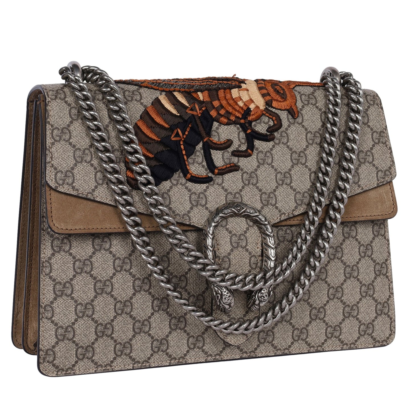 GG Supreme Monogram Bee Embroidered Shoulder Bag
