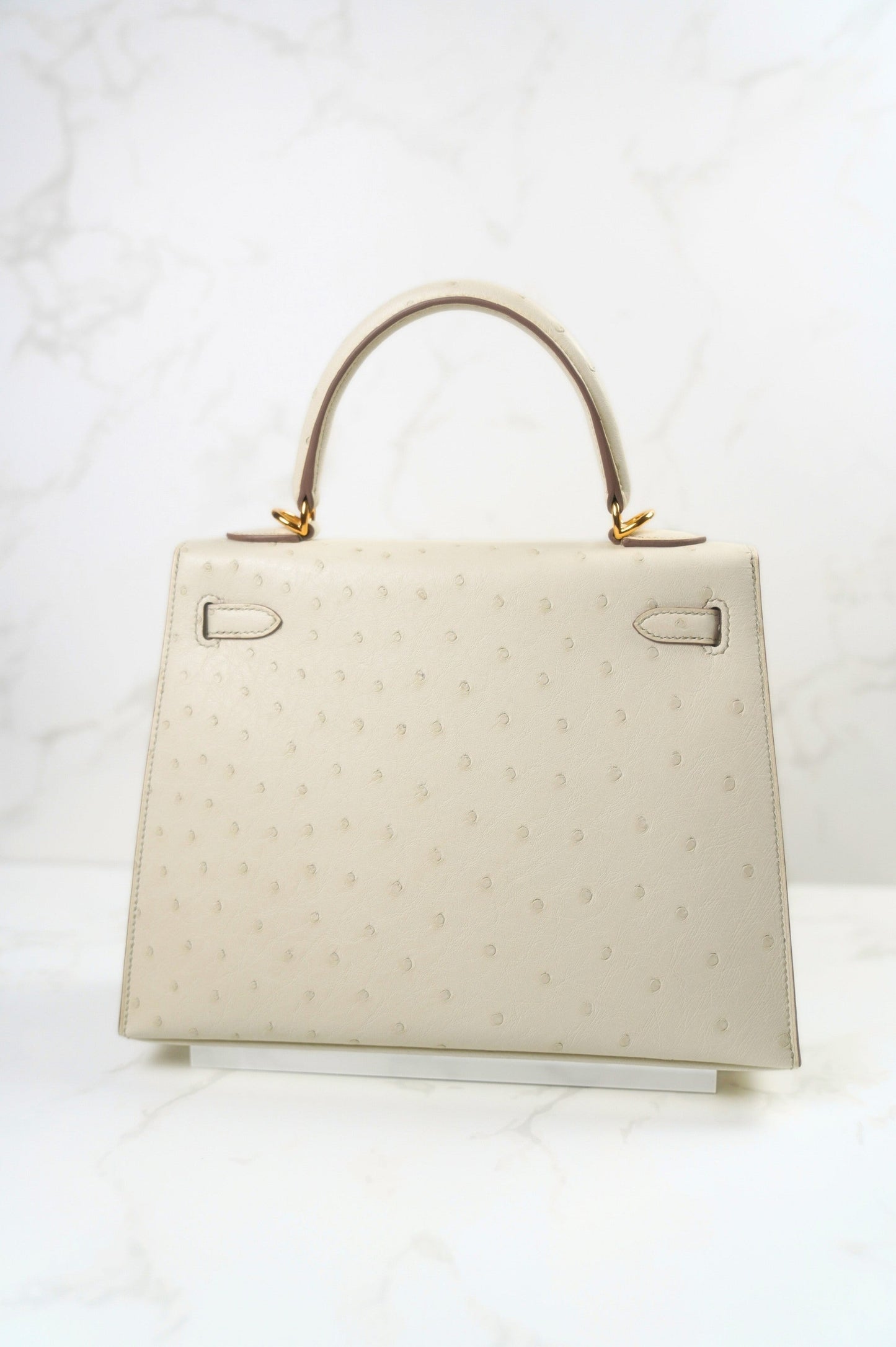NEW Hermès Kelly 25 Beton Ostrich Gold Hardware U Stamp 2022