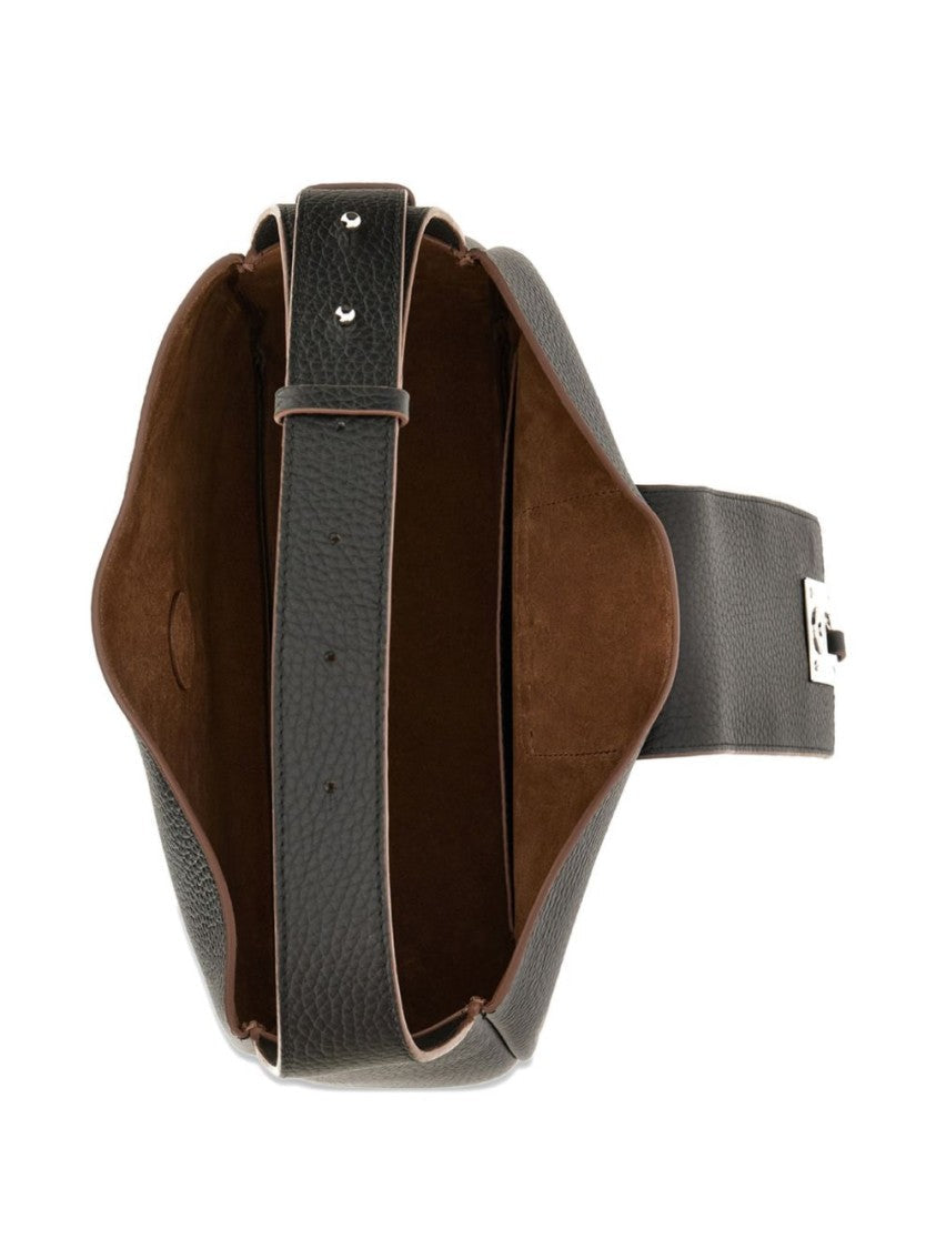 Hogan Pebbled Calfskin Structured Handbag