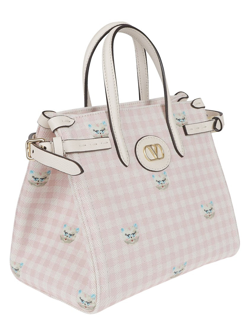 Valentino Garavani Structured Canvas Shopping Bag
