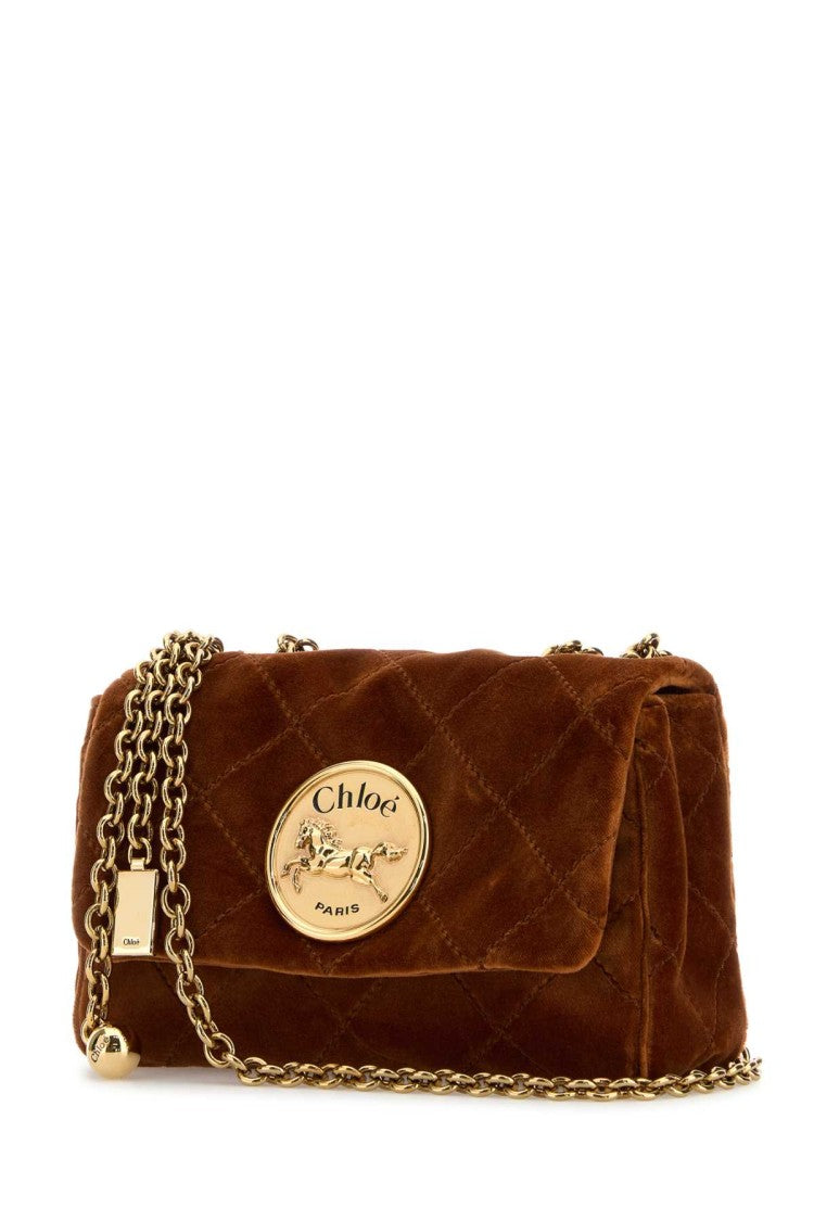 Chloé Caramel Velvet Small Heritage Shoulder Bag