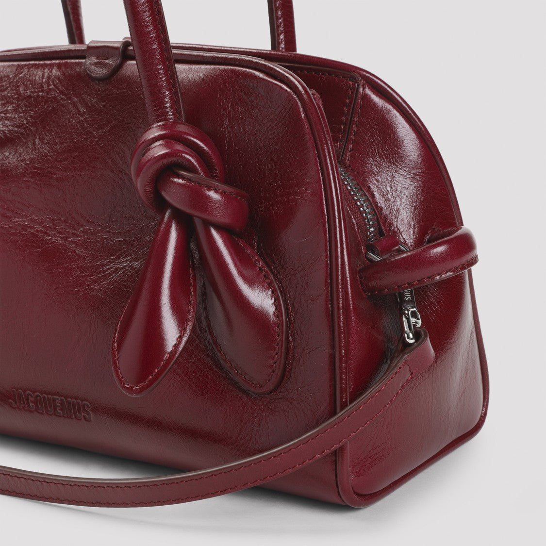 Jacquemus Vibrant Red Leather Handbag With Structured Silhouette