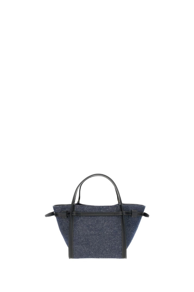 Tod's Structured Fabric Shopping Bag With Leather Accents