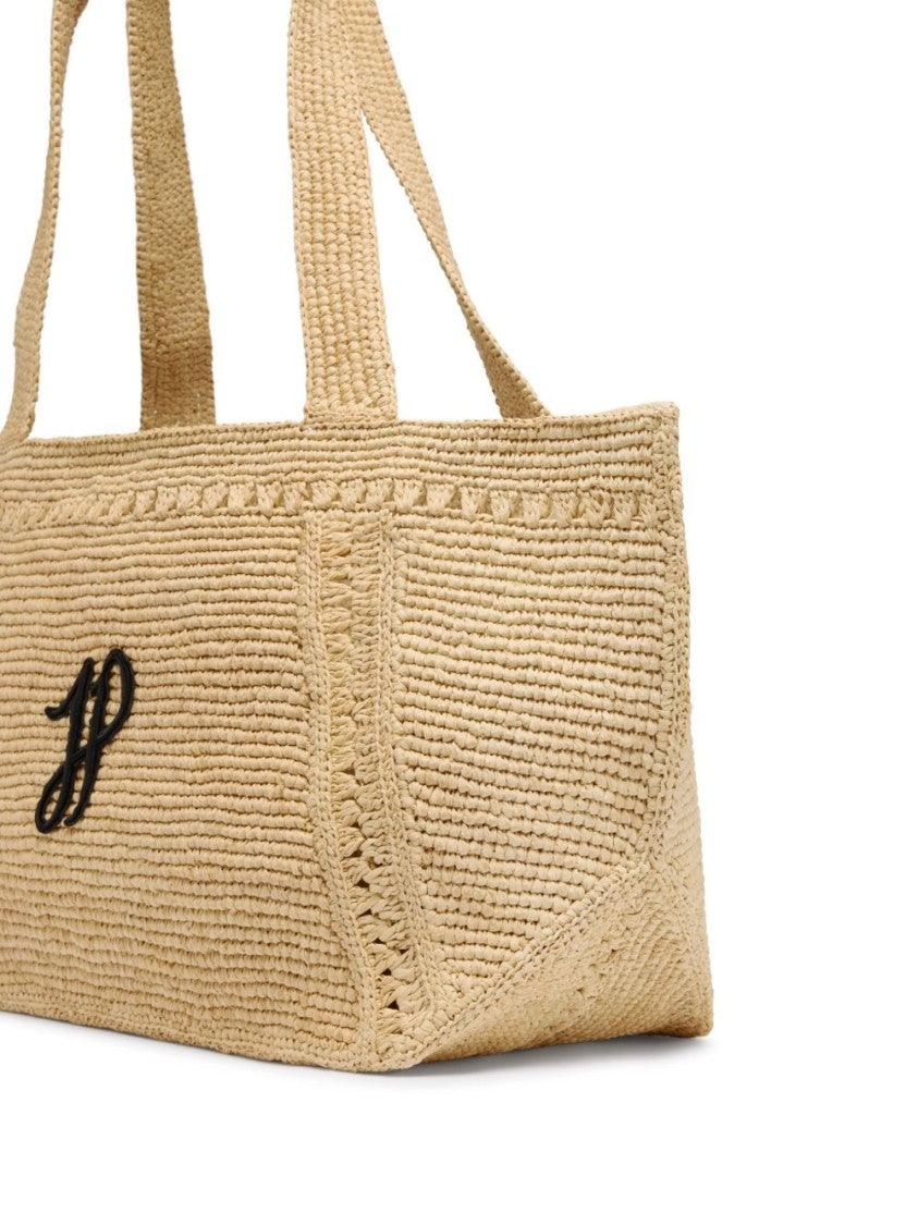 Patou Beige Woven Tote Bag
