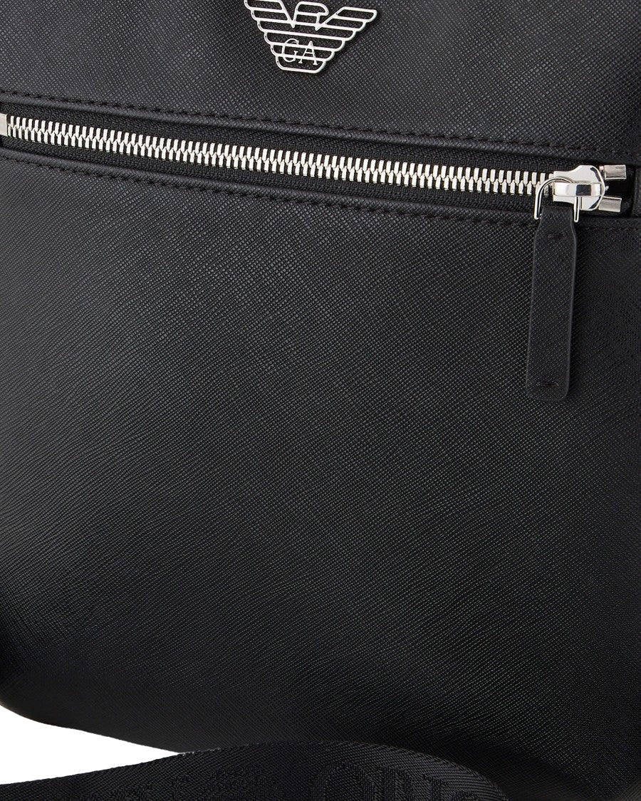 Emporio Armani Black Logo Plaque Crossbody Bag
