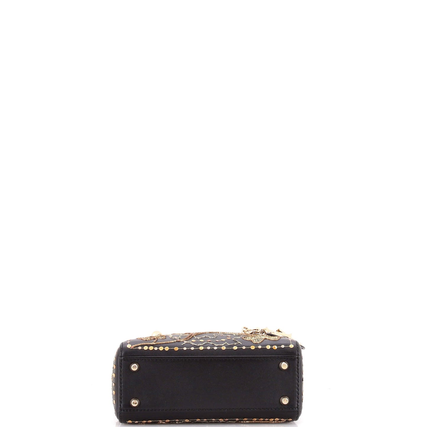 Lady Dior Chain Bag Embroidered Calfskin Mini