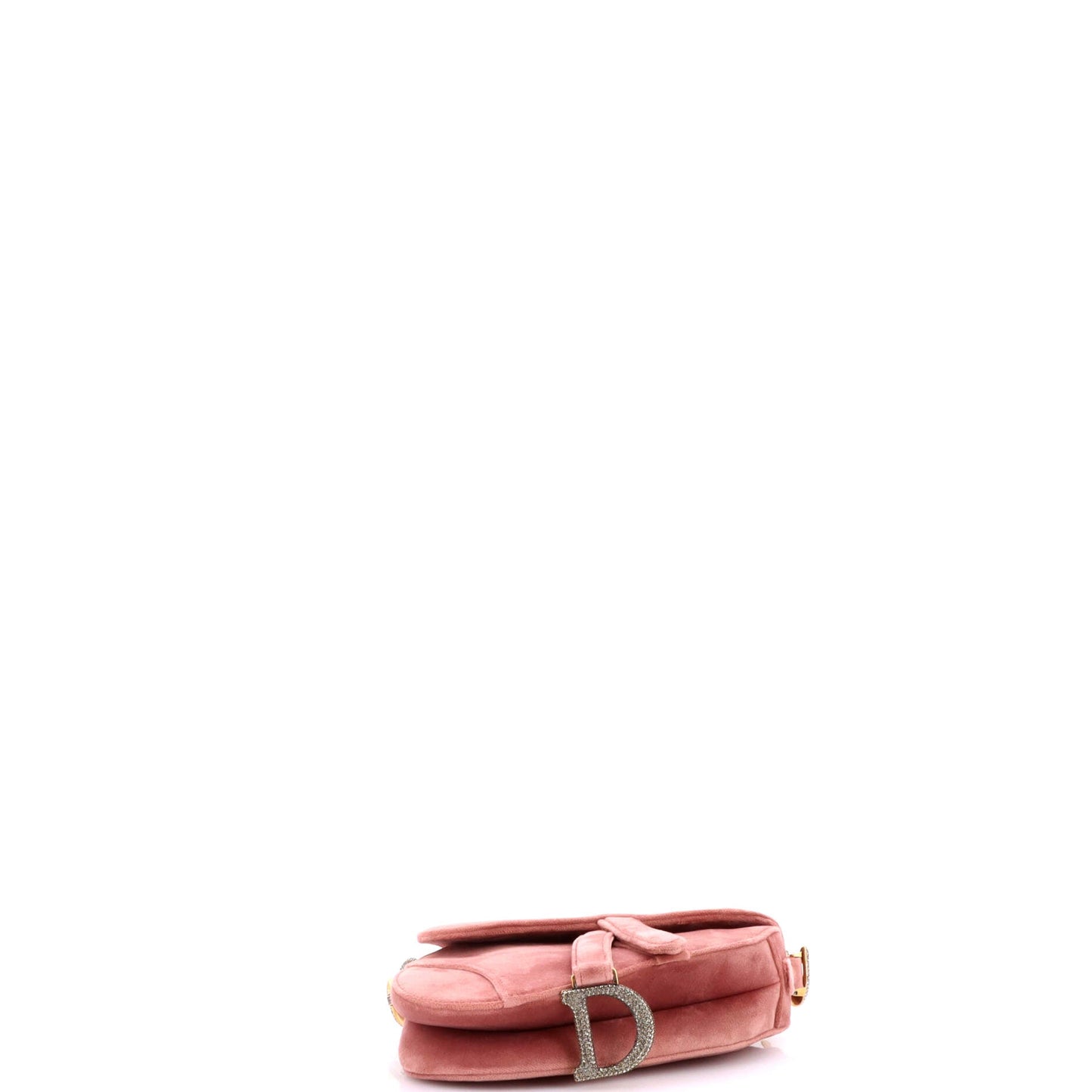 Saddle Handbag Velvet with Crystals Mini