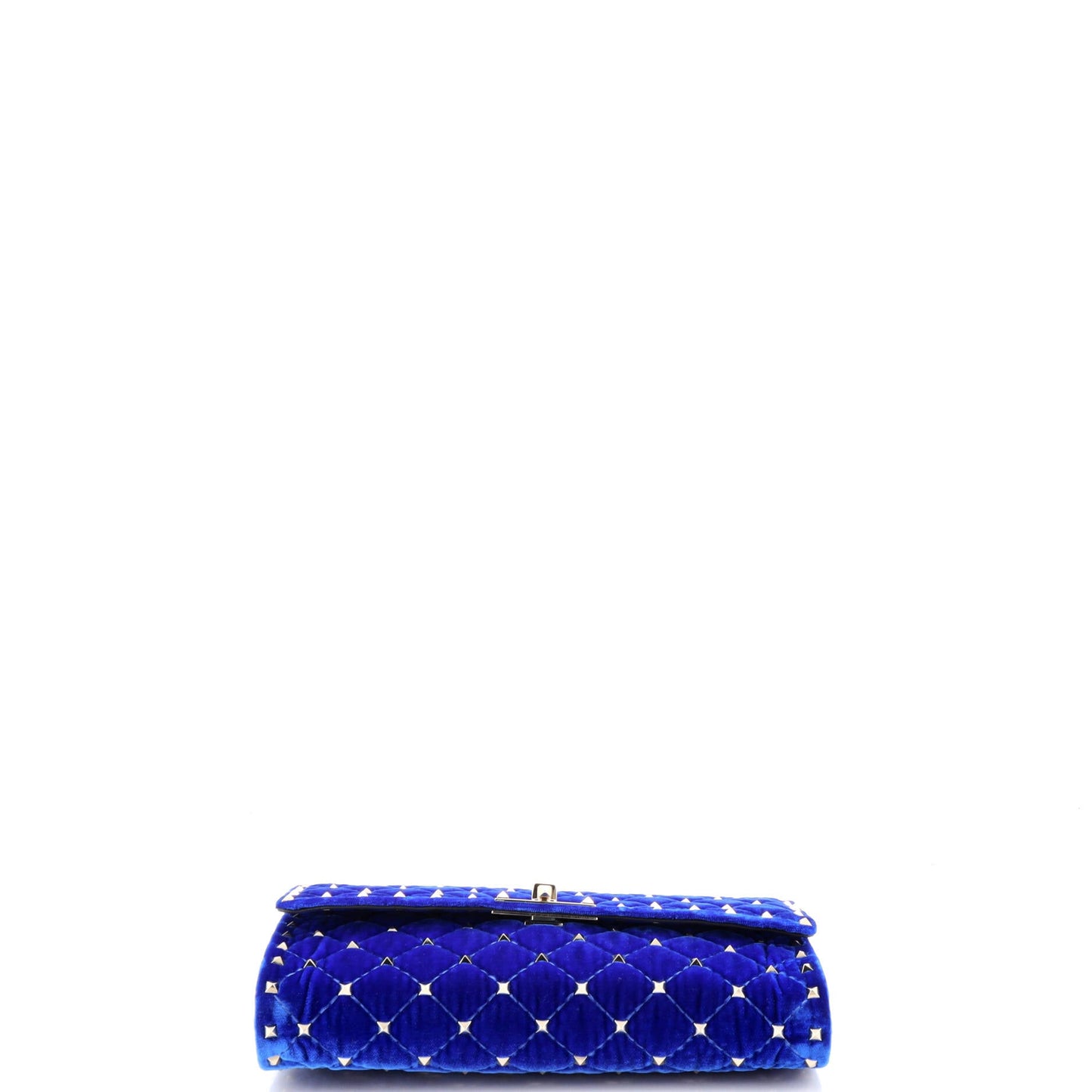 Rockstud Wallet On Chain Quilted Velvet Small