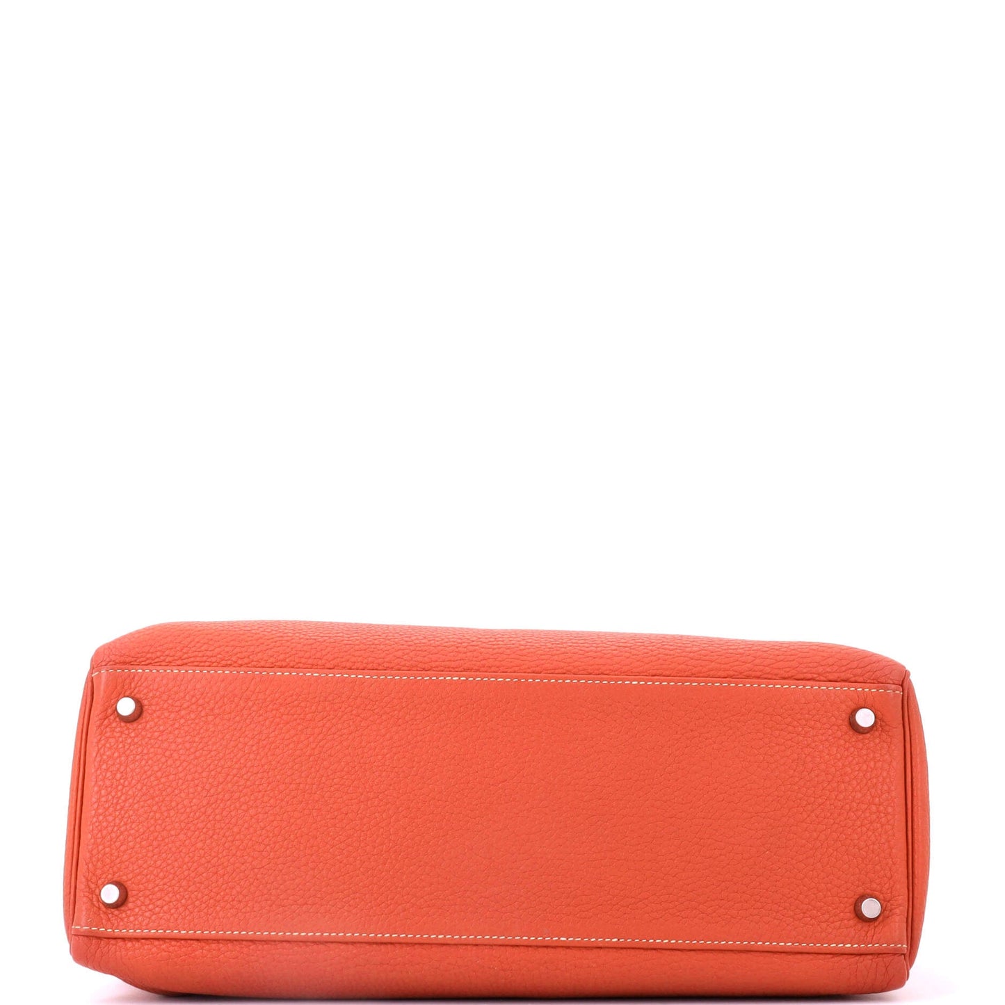 Kelly Amazone Handbag Sanguine Clemence with Palladium Hardware 35