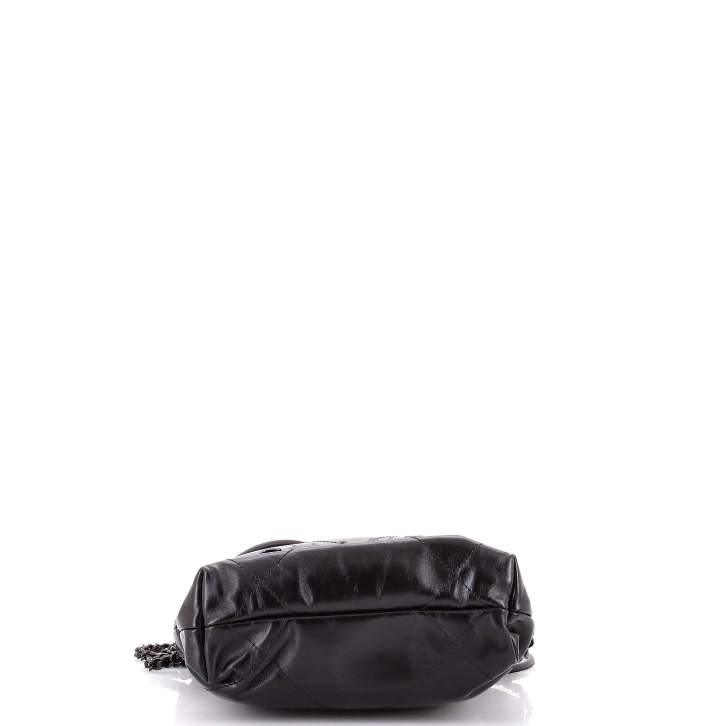 So Black 22 Chain Hobo Quilted Calfskin Mini