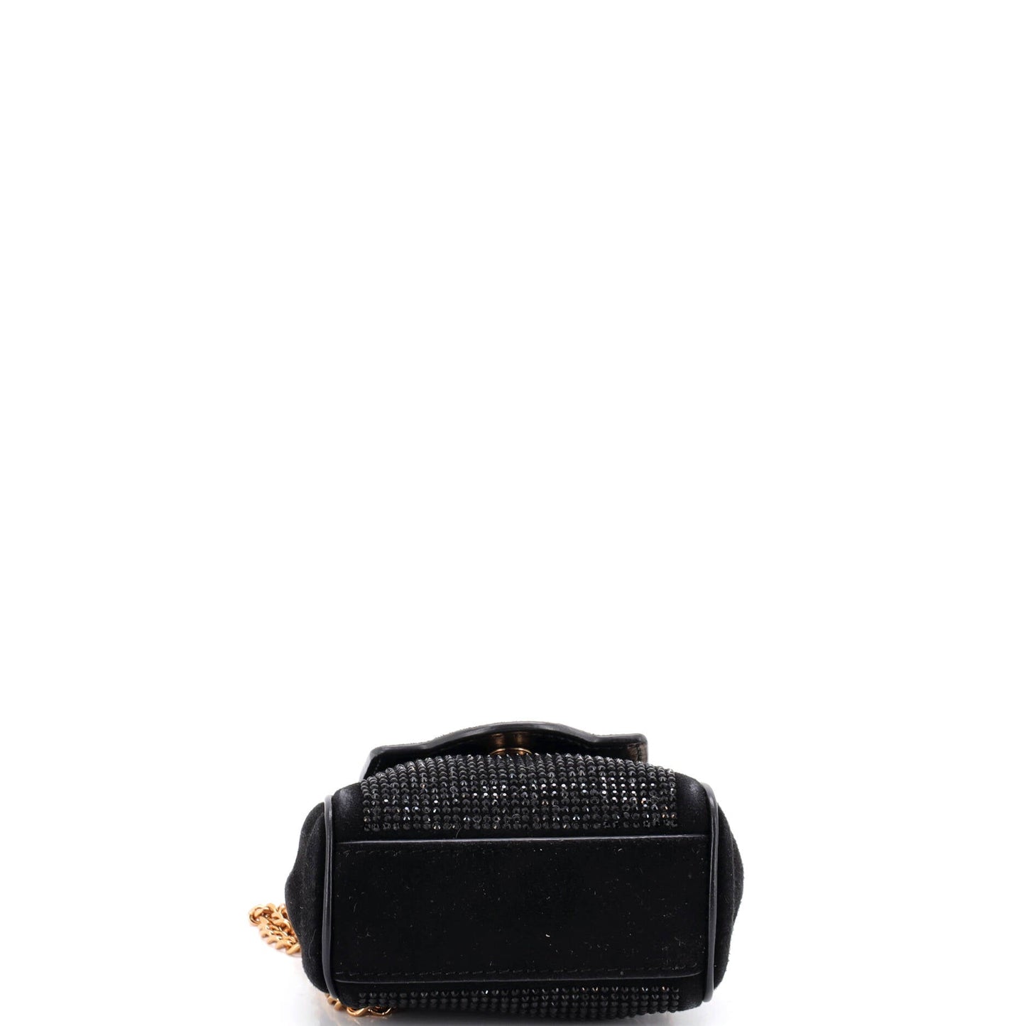 La Medusa Top Handle Bag Crystal Embellished Suede Micro