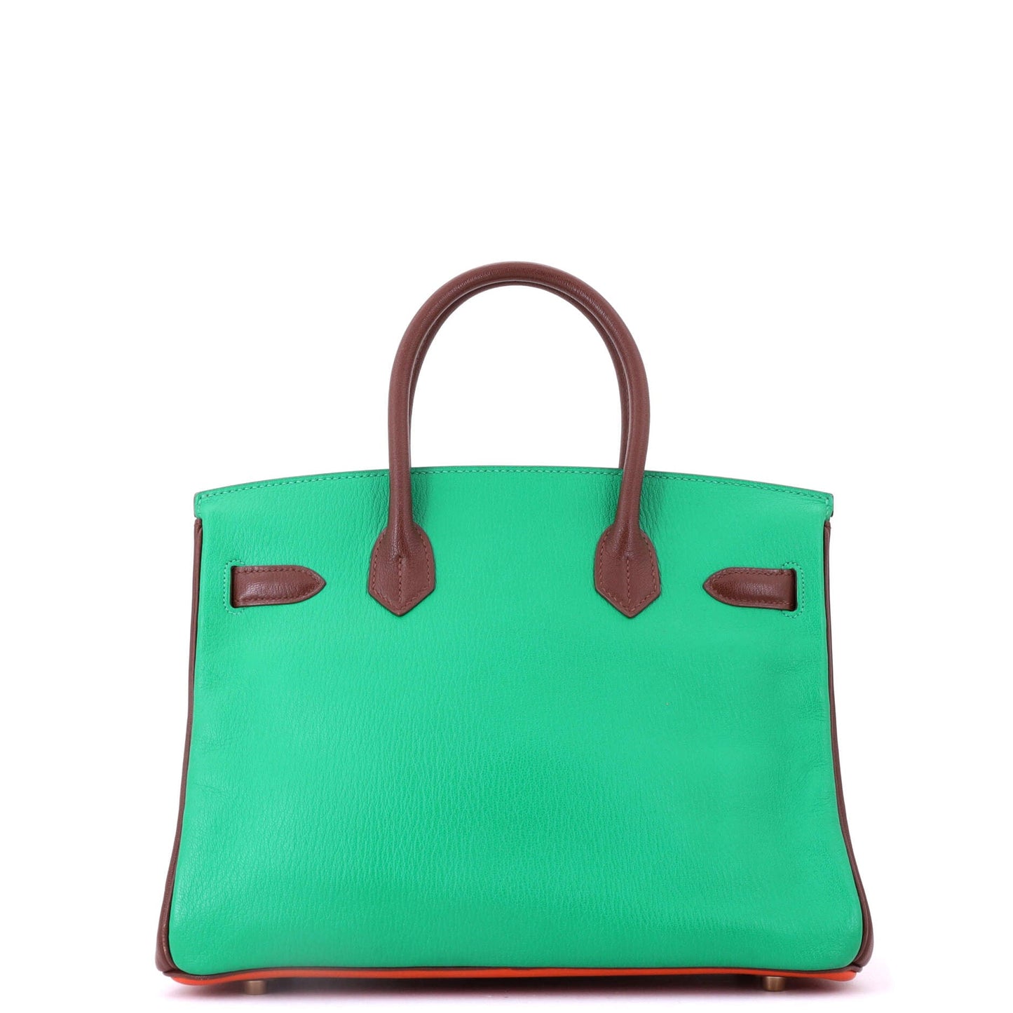 Birkin Handbag Tricolor Chevre Mysore with Gold Hardware 30