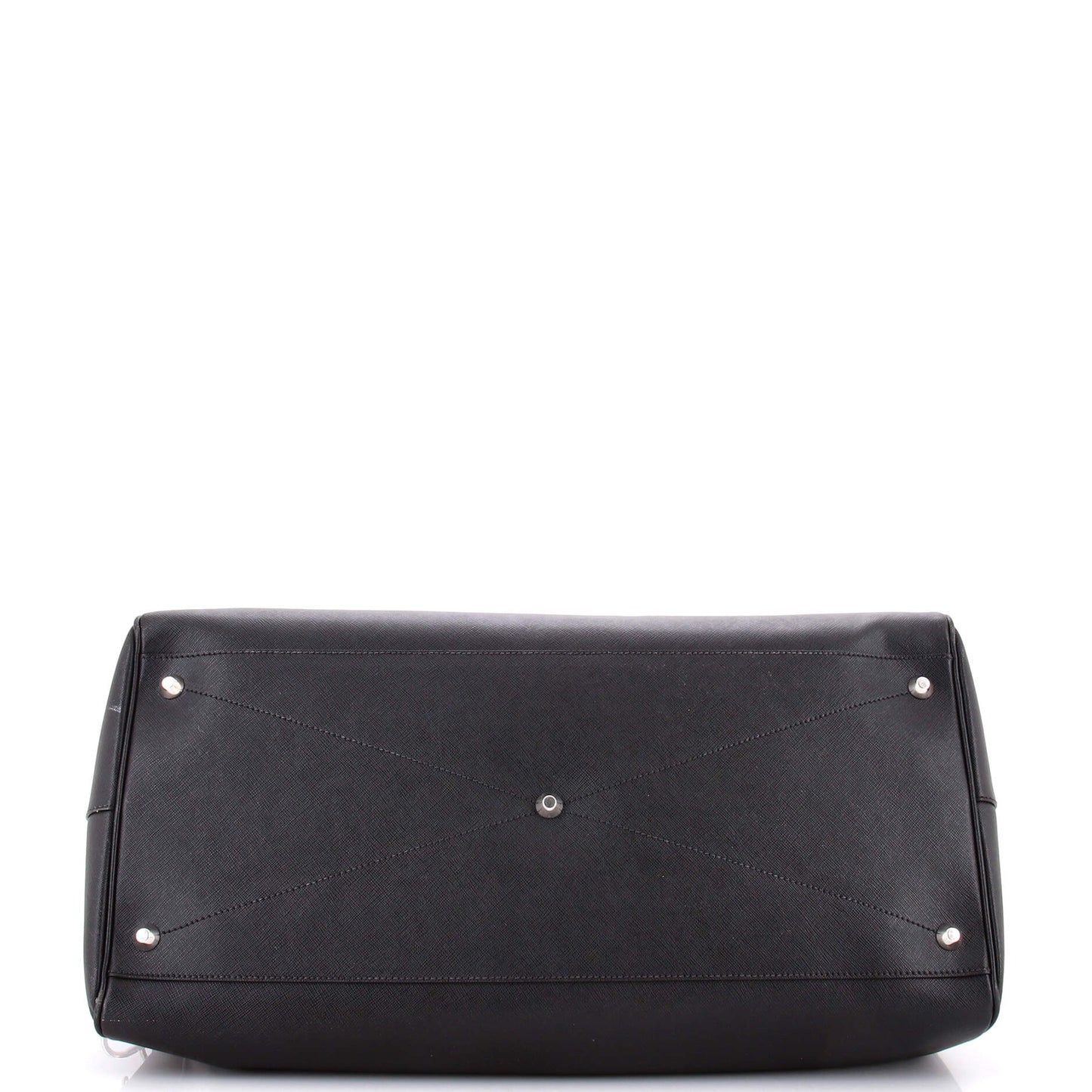 Triangle Logo Convertible Travel Bag Saffiano Leather Large