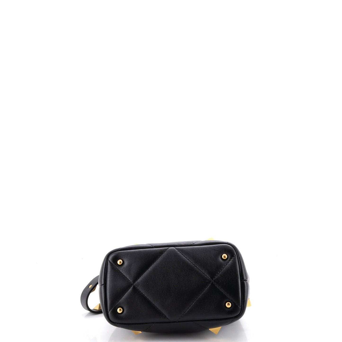 Roman Stud Top Handle Bag Quilted Leather Small