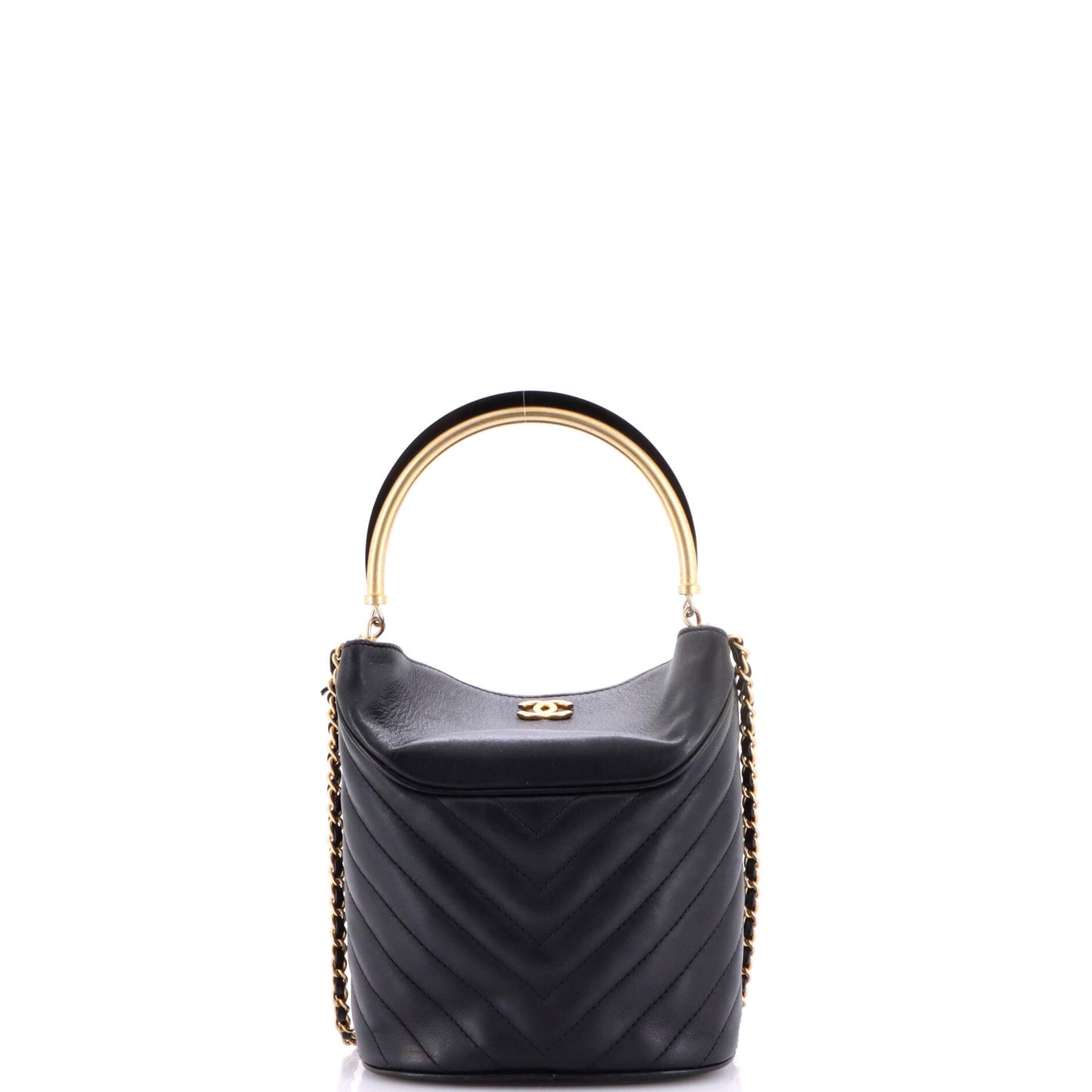 Handle with Chic Bucket Bag Chevron Lambskin