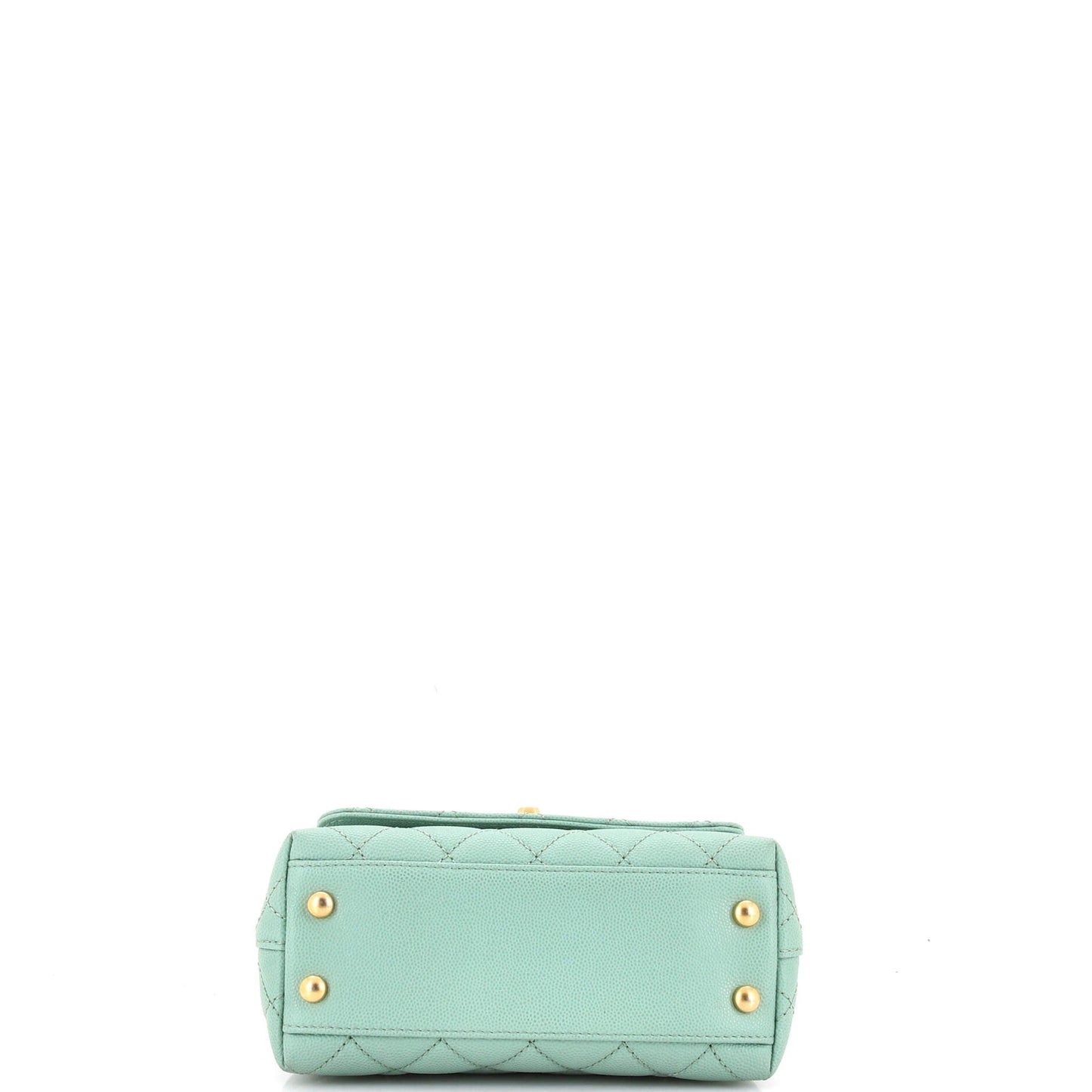 Coco Top Handle Bag Quilted Caviar with Chain Detail Handle Extra Mini