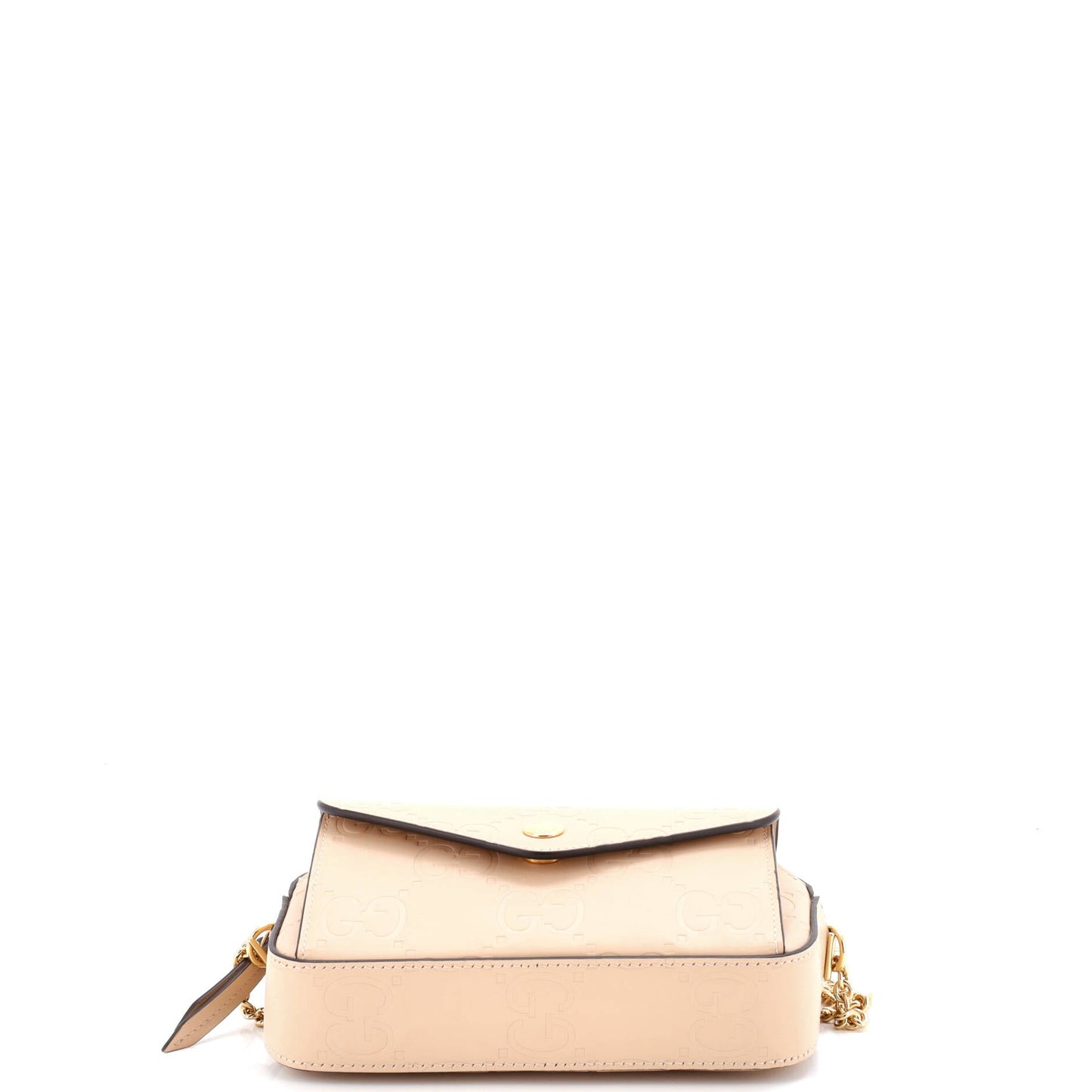 Front Pocket Chain Shoulder Bag Jumbo GG Embossed Leather Super Mini